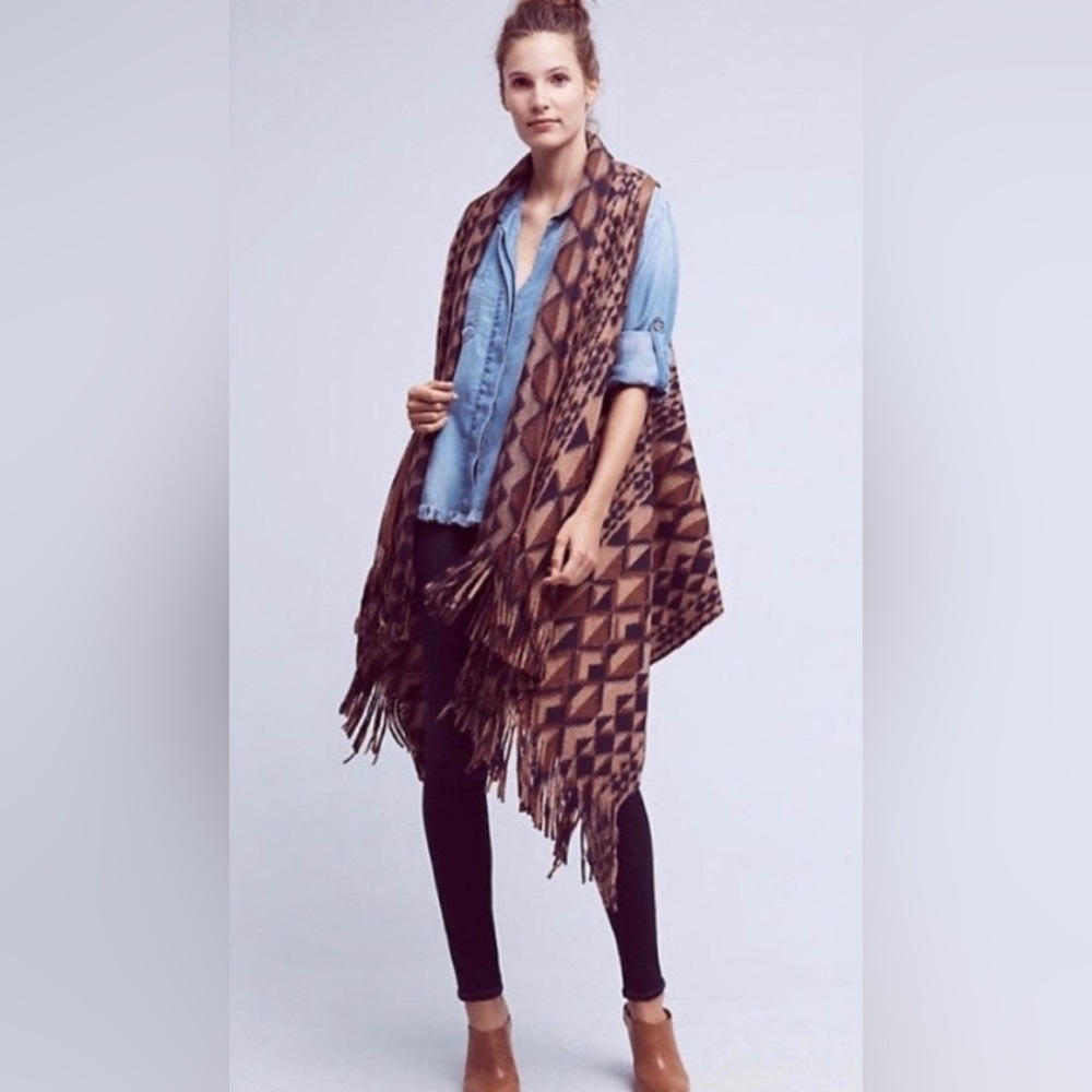 Anthropologie plenty by Tracy R cotton fringe vest